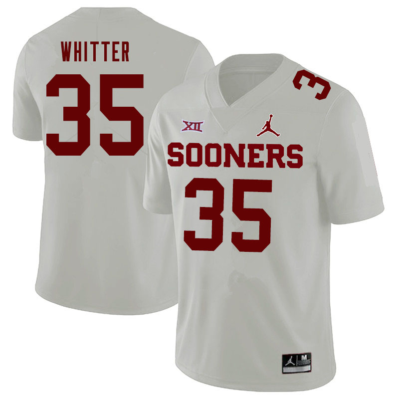 Jordan Brand Men #35 Shane Whitter Oklahoma Sooners College Football Jerseys Sale-White - Click Image to Close